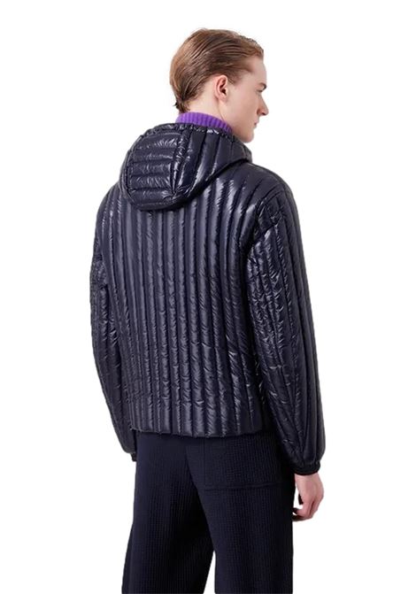 Piumino con cappuccio water repellent in nylon matelassé verticale EMPORIO ARMANI | Giubbotti | 6R1B79 1NKZZ0920